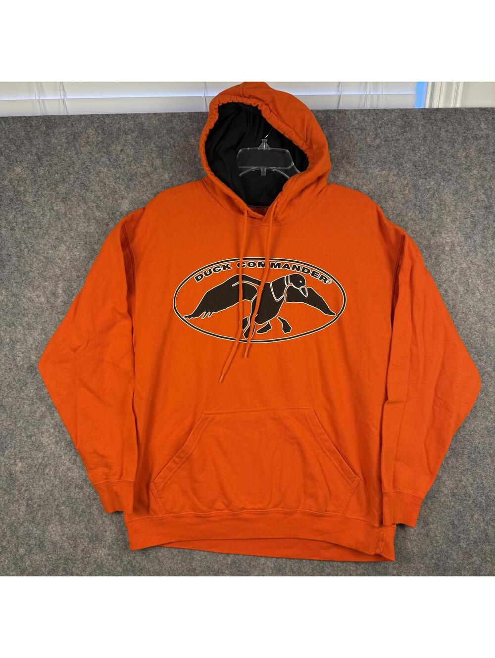 Duck Commander Adult Hoodie Kangaroo Pocket Hunting Orange Black Size Large 086